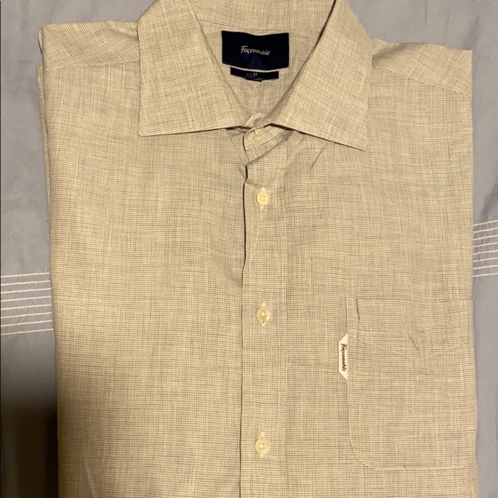 Façonnable grey button-down cotton shirt